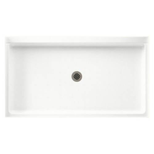 60.375-in W x 32.188-in D x 5.5-in H Solid Surface Shower Base in Tahiti White