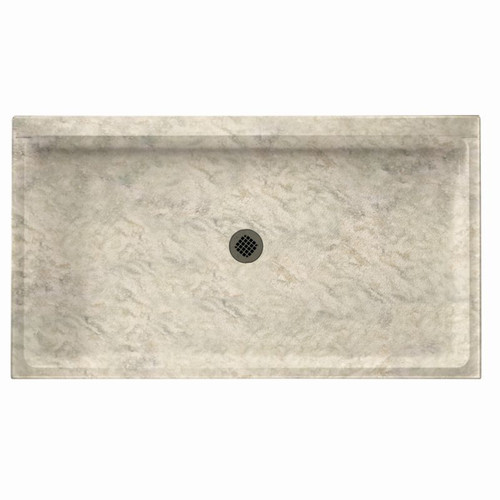 34.188-in D x 54.375-in W x 5.5-in H Solid Surface Shower Base in Mountain Haze