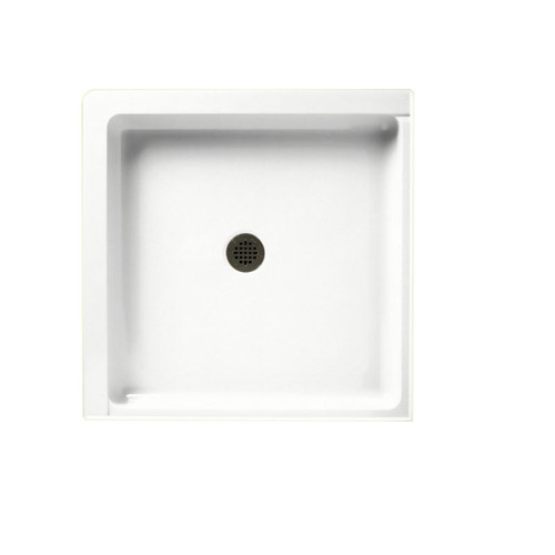 36.063-in D x 36.063-in W x 5.5-in H Solid Surface Shower Base in Tahiti White