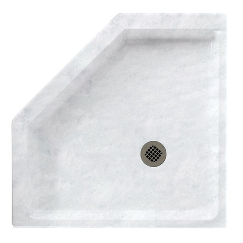 38.125-in D x 38.125-in W x 5.5-in H Solid Surface Shower Base in Ice