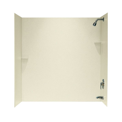 Swan SS-60-3-037 30-in D x 60-in W x 60-in H Solid Surface Bathtub Wall Kit in Bone