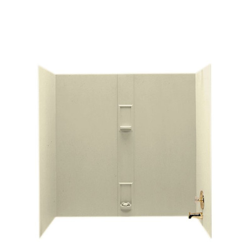 30-in D x 60-in W x 60-in H Solid Surface Bathtub Wall Kit in Bone