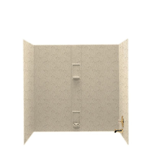 30-in D x 60-in W x 60-in H Solid Surface Bathtub Wall Kit in Tahiti Desert