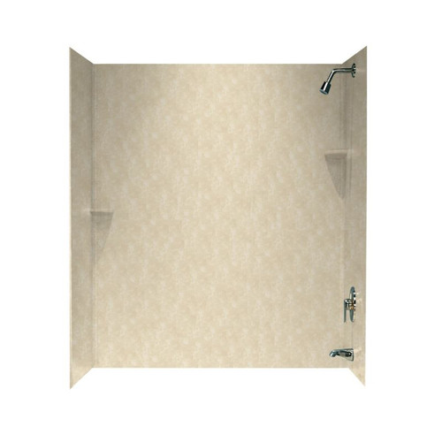 30-in D x 60-in W x 72-in H Solid Surface Bathtub Wall Kit in Cloud Bone