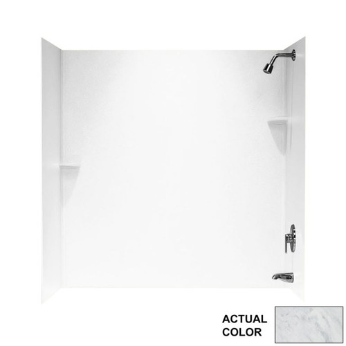 30-in D x 60-in W x 72-in H Solid Surface Bathtub Wall Kit in Tundra