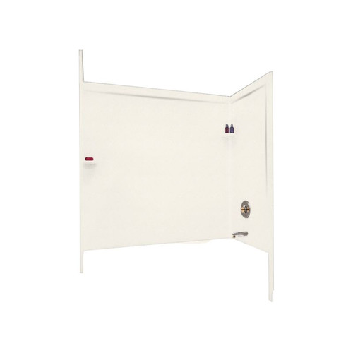 32-in D x 60-in W x 60-in H Solid Surface Bathtub Wall Kit in Tahiti Ivory