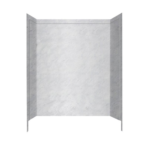 32-in D x 60-in W x 60-in H Solid Surface Bathtub Wall Kit in Ice