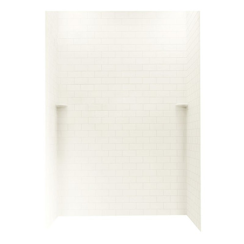 36-in D x 62-in W x 96-in H Solid Surface Shower Wall Kit in Bisque