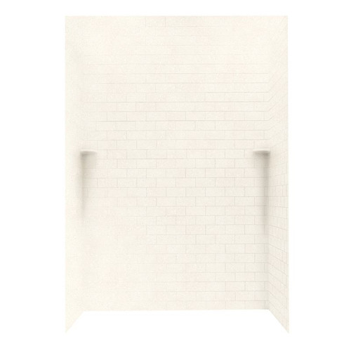 36-in D x 62-in W x 96-in H Solid Surface Shower Wall Kit in Pebble