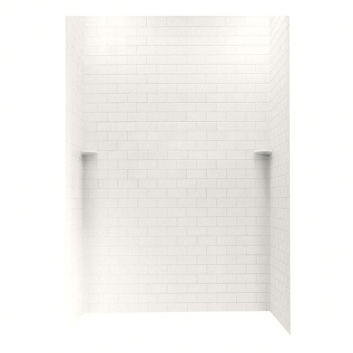 36-in D x 62-in W x 96-in H Solid Surface Shower Wall Kit in Glacier