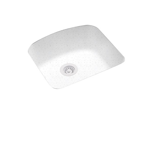 20.875-in D x 20.125-in W x 9.25-in H Solid Surface Undermount Single Bowl Kitchen Sink with 0-Hole in Arctic Granite