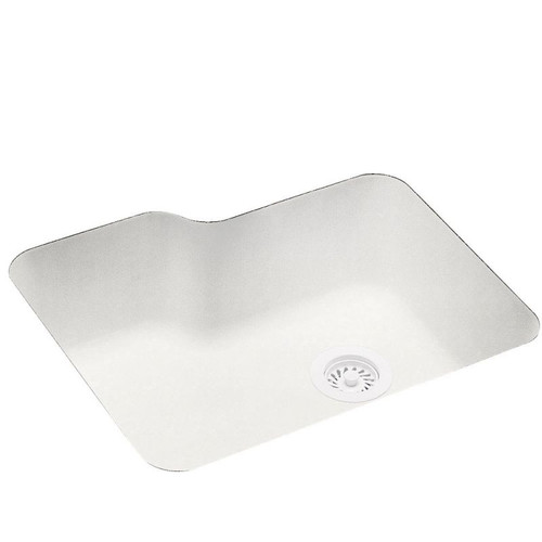 25-in D x 21.25-in W x 8.75-in H Solid Surface Undermount Single Bowl Kitchen Sink with 0-Hole in Tahiti Ivory