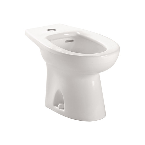 Floor Mounted Porcelain Bidet Fixture for Piedmont Single Hole Faucets in Cotton
