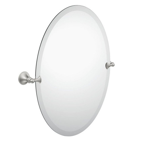 26in Tall Tilting Oval Mirror in Brushed Nickel