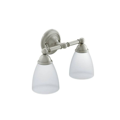 Creative Specialties YB2262BN 2 Light Bathroom Sconce with Frosted Shades in Brushed Nickel