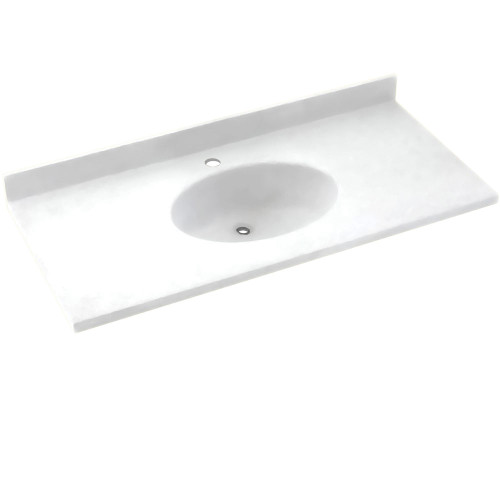 CH1B2237-010 Solid Surface 37-in x 22-in Integral Single Sink Bathroom Vanity Top in White