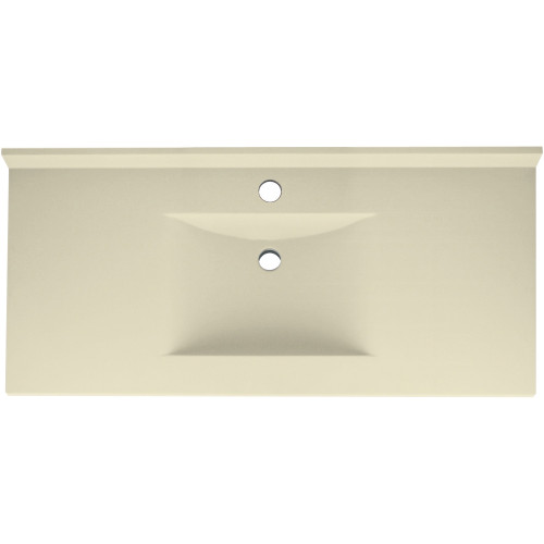 Composite 43-in x 22-in Integral Single Sink Bathroom Vanity Top in Bone