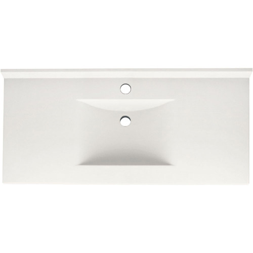 Composite 43-in x 22-in Integral Single Sink Bathroom Vanity Top in Tahiti Ivory