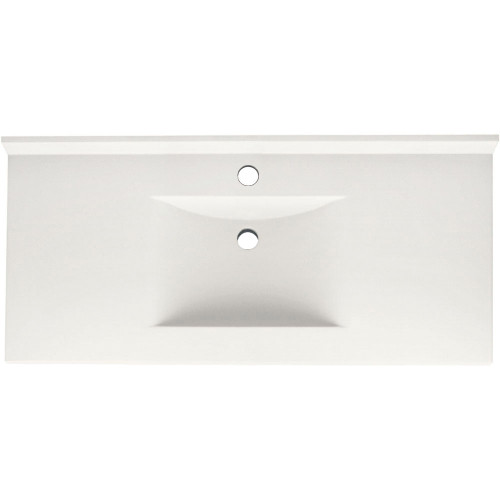 Composite 49-in x 22-in Integral Single Sink Bathroom Vanity Top in Tahiti Ivory