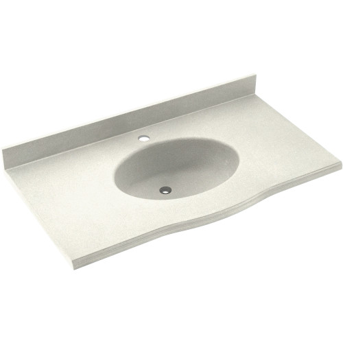 EV1B2261-018 Solid Surface 61-in x 22-in Integral Single Sink Bathroom Vanity Top in Bisque