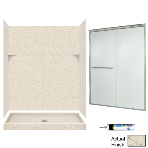 Swan SQP3460050-M58570NR 72.5-in x 60-in x 34-in 5-Piece Alcove Shower Kit in Tahiti Desert