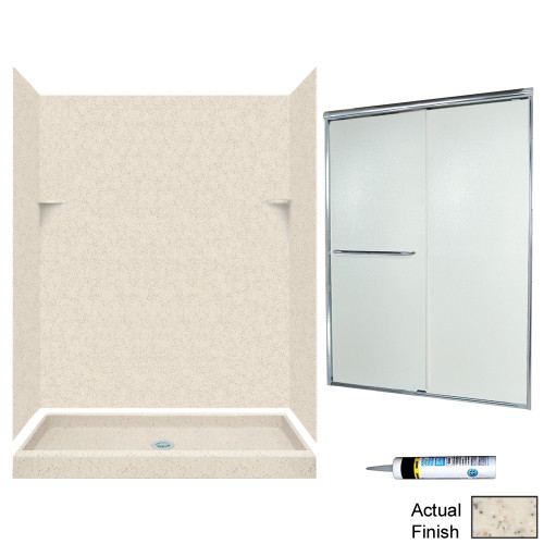 Swan SSP3460050-M58570CR 72-in x 60-in x 34-in 5-Piece Alcove Shower Kit in Tahiti Desert