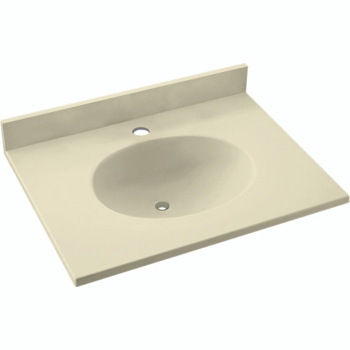 Solid Surface 19-in x 17-in Integral Single Sink Bathroom Vanity Top in Bone