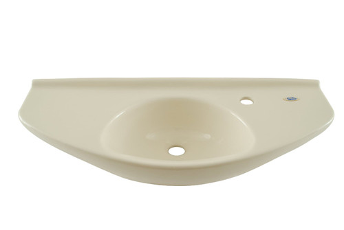 Cotton 29-1/2-in Wall Mounted Bathroom Sink with Single Faucet Hole Drilled and SanaGloss Ceramic Glaze in Sedona Beige