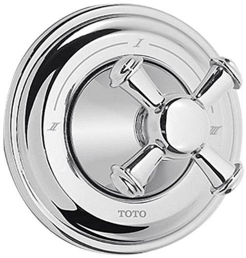 Three-Way Diverter Trim with Cross Handle in Brushed Nickel