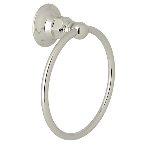 Rohl ROT4PN Wall Mount Towel Ring, Polished Nickel