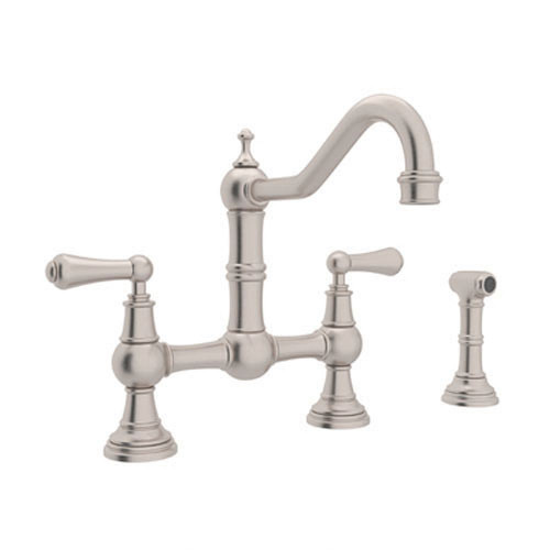 Rohl U.4756L-STN-2 Bridge Kitchen Faucet in Satin Nickel