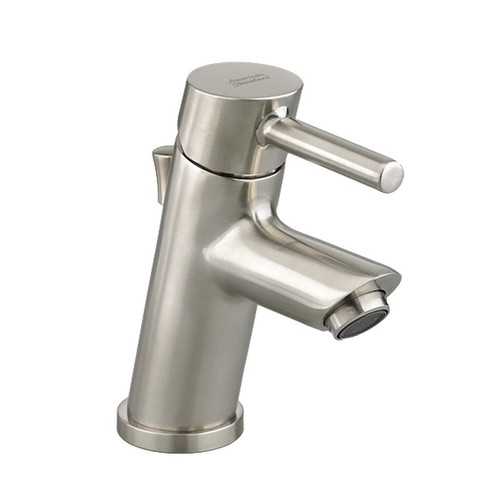 Petite Monoblock Lavatory Faucet with Pop-Up Drain in Satin