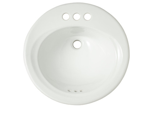 19-1/2-in Drop In Bathroom Sink with 3 Faucet Holes Drilled and Overflow in Cotton