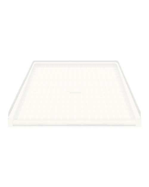 39.5 x 37.75 Solid Surface Barrier Free Shower Base with Collapsible Drain in White