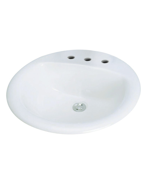 Vitreous China Drop-in Lavatory with 8-in Centerset in White