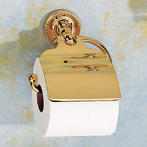 Single Post Toilet Paper Holder in Polished Brass