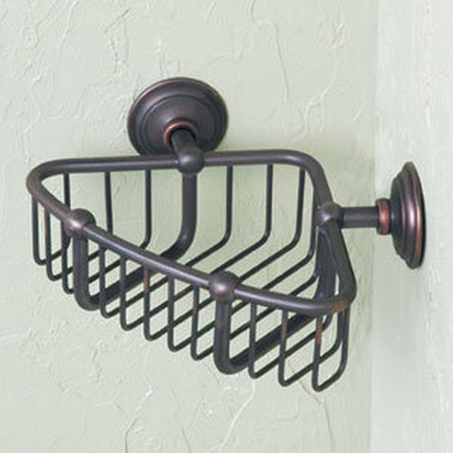 Polished Nickel 6in Corner Basket in Polished Nickel