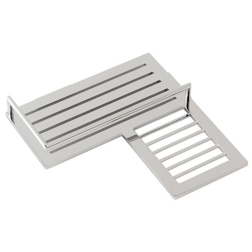 9.4in Metal Corner Shelf, Right in Polished Chrome