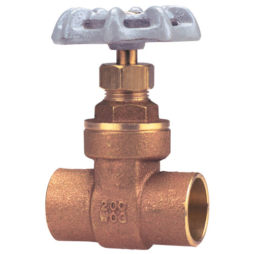 SI8 1 FULL PORT GATE VALVE, Gate Valve - Brass, Full Port, Solder Ends, SI-8