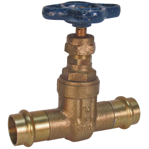 PF113 1 NRS GATE W/ FEMALE PRESS ENDS, Gate Valve - Bronze, 200 PSI, Non-Rising Stem, PF113