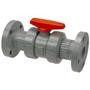 Ball Valve 6" CPVC Schedule 80 Flanged True Union FKM O-Ring, Teflon Seat