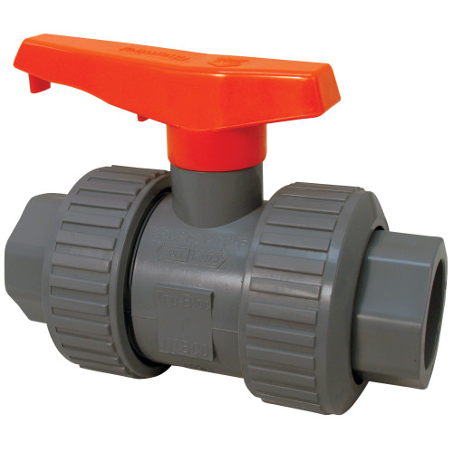 U45TB-V 3/4 TUBV FKM PVC MOD-D, Ball Valve - Model D, Universal Ends, Tru-Bloc True Union, PVC Schedule 80, FKM, U45TB-V
