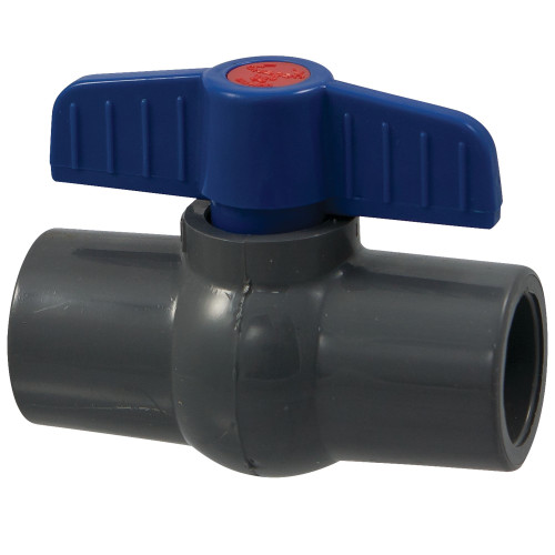 S45CE-V 1 1/2 SOC PVC BALL VALVE, Ball Valve - Socket, Compact Economy, PVC Schedule 80, FKM, S45CE-V