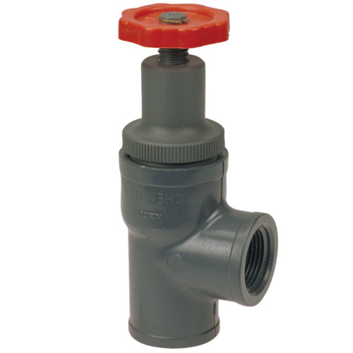 T45AC-V 1/2 THD ANGLE PVC, Angle Globe Valve - Threaded, PVC Schedule 80, FKM, T45AC-V