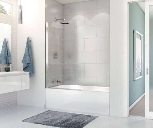 60in x 30in x 14in Rectangular Acrylic Alcove Soaking Bathtub with Right Hand Drain, Integrated Tiling Flange and Skirt, in White