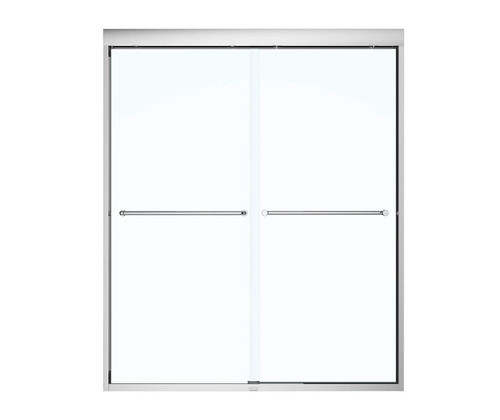 MAAX 134565-900-084-000 55 to 59in x 71in Semi-frameless Slider Alcove Shower Door with Clear Glass, in Chrome