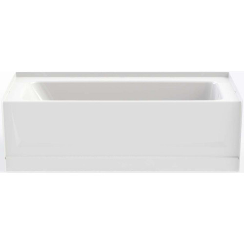 60-in x 30-in A2 Composite Above-Floor-Rough Soaking Alcove Bathtub with Left Hand Drain in White