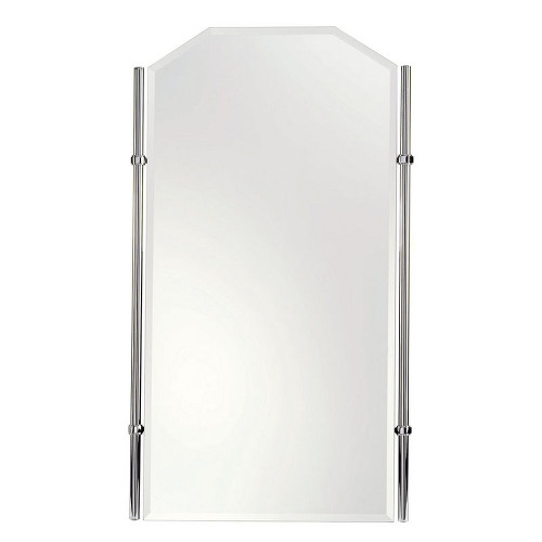 20in x 35in Rectangular Framed Mirror in Polished Nickel