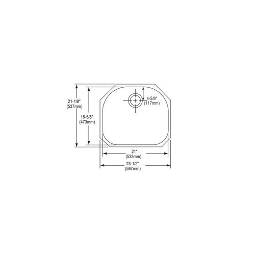 Elkay EGUH2118 Stainless Steel Single Bowl Undermount Sink in Soft Highlighted Satin