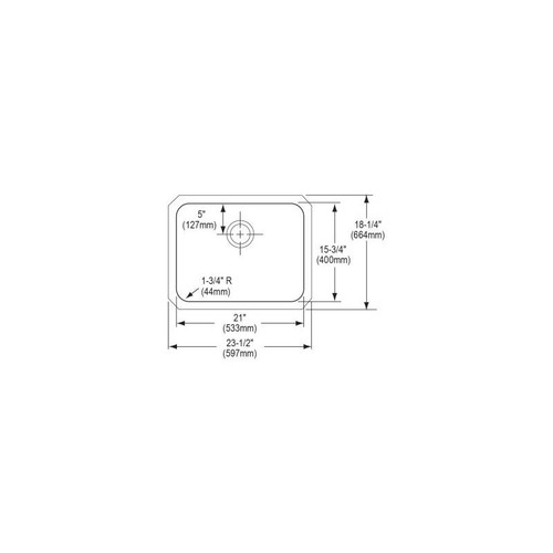 Elkay ELUH211510 Stainless Steel Single Bowl Undermount Sink in Lustrous Highlighted Satin